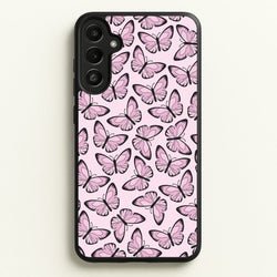 Pink And Black Butterfly - Butterfly Patterns  - Butterfly Patterns Phone Case for Galaxy A34