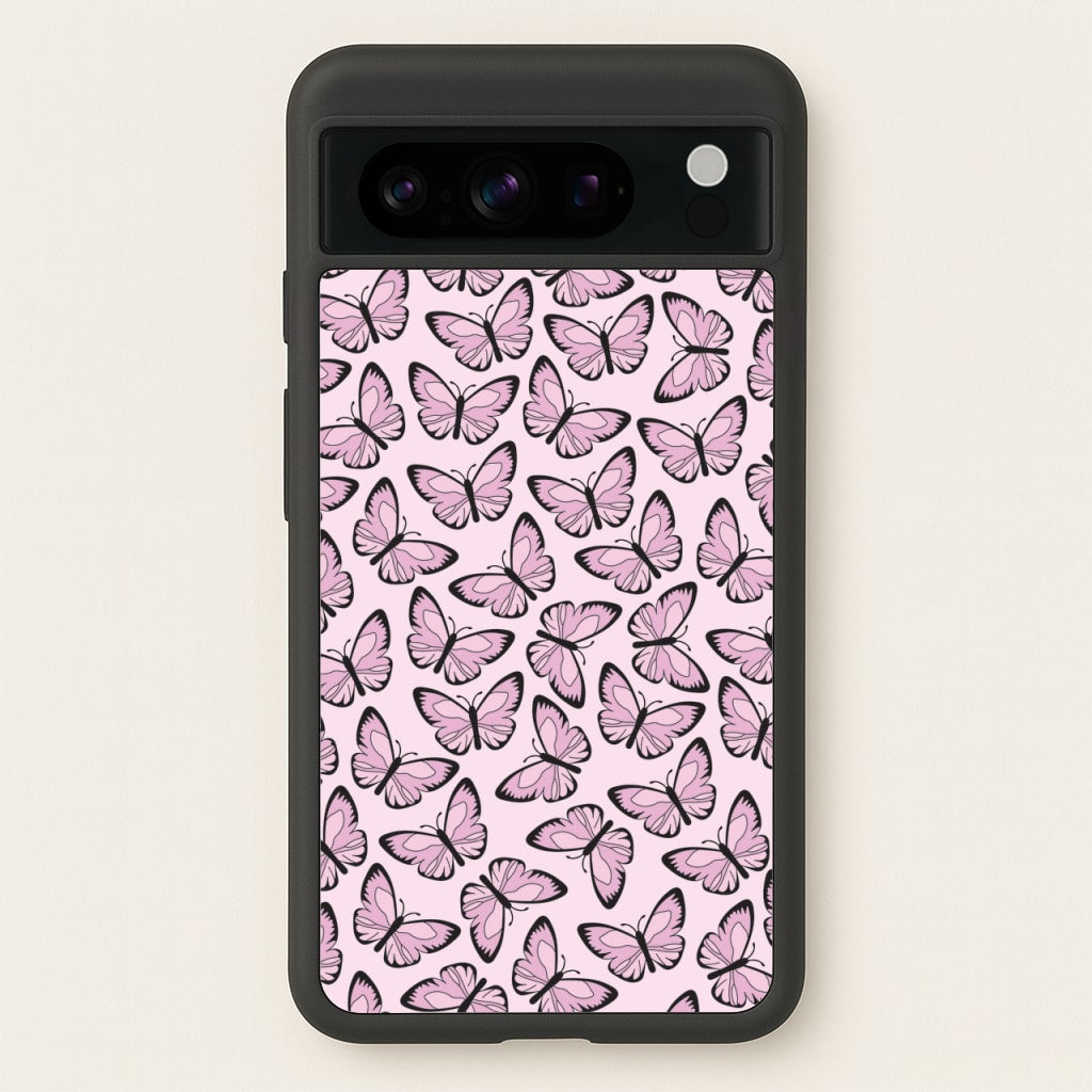 Pink And Black Butterfly - Butterfly Patterns  - Butterfly Patterns Phone Case for Google Pixel 8 Pro
