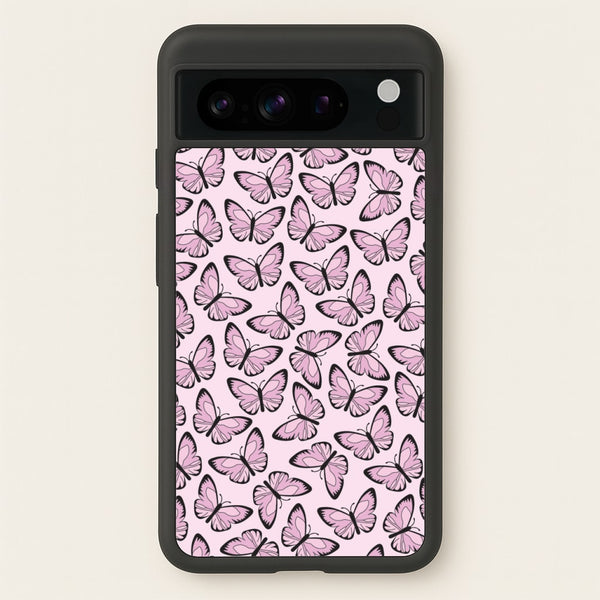 Pink And Black Butterfly - Butterfly Patterns  - Butterfly Patterns Phone Case for Google Pixel 8 Pro