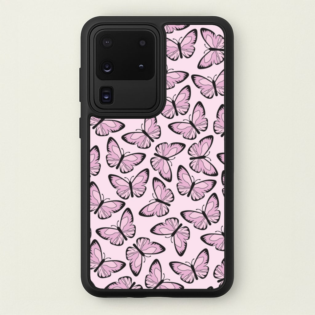 Pink And Black Butterfly - Butterfly Patterns  - Butterfly Patterns Phone Case for Galaxy S20 Ultra