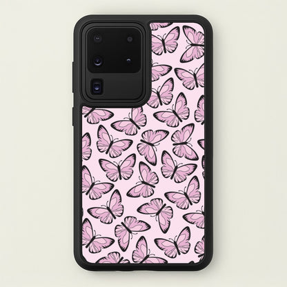 Pink And Black Butterfly - Butterfly Patterns  - Butterfly Patterns Phone Case for Galaxy S20 Ultra