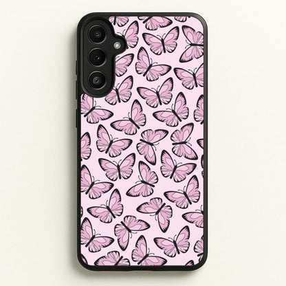 Pink And Black Butterfly - Butterfly Patterns  - Butterfly Patterns Phone Case for Galaxy A36