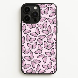 Pink And Black Butterfly - Butterfly Patterns  - Butterfly Patterns Phone Case for iPhone 13 Pro Max