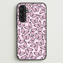 Pink And Black Butterfly - Butterfly Patterns  - Butterfly Patterns Phone Case for Galaxy S23FE