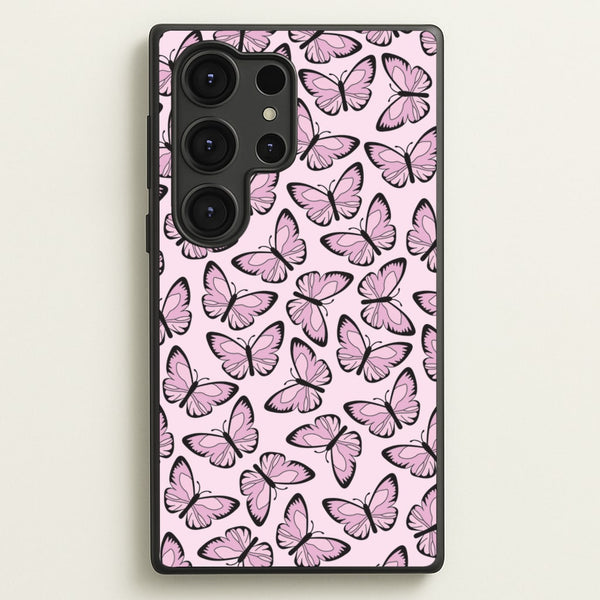 Pink And Black Butterfly - Butterfly Patterns  - Butterfly Patterns Phone Case for Galaxy S25 Ultra