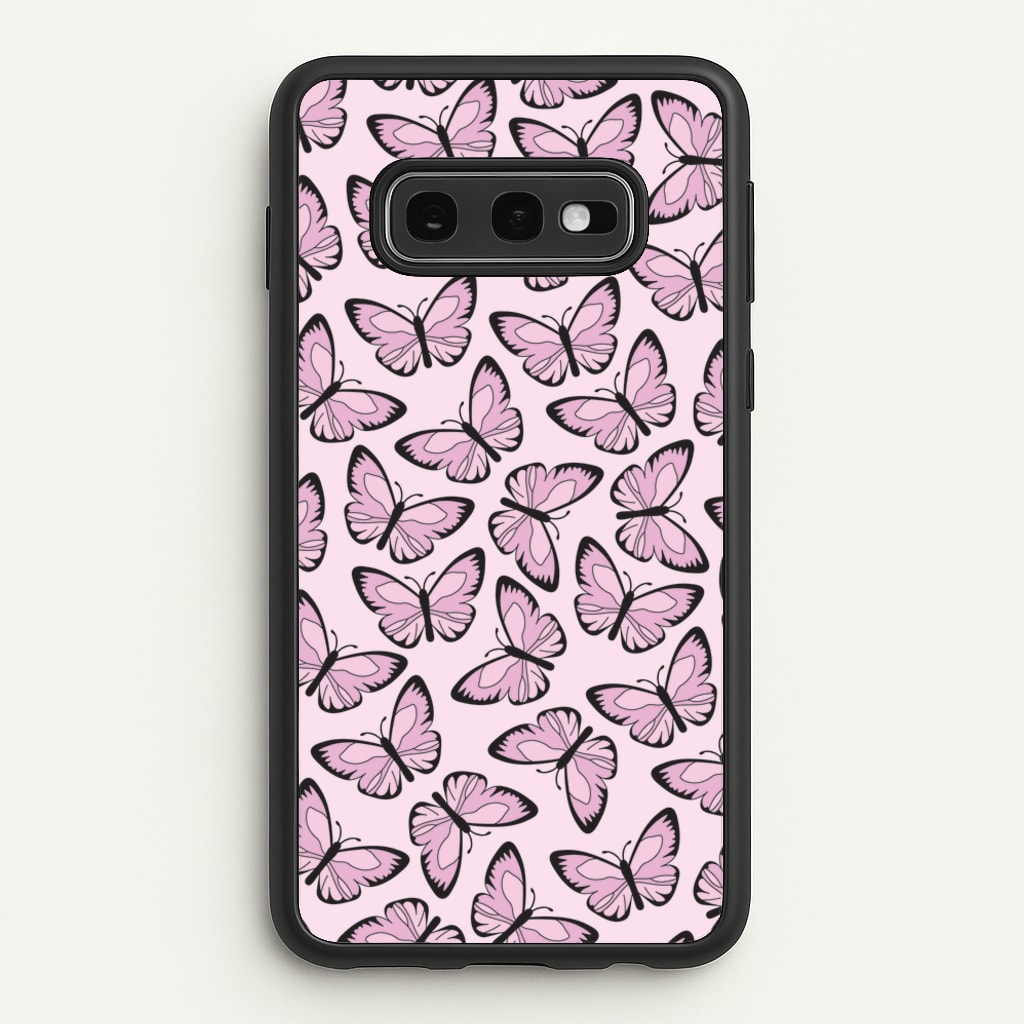 Pink And Black Butterfly - Butterfly Patterns  - Butterfly Patterns Phone Case for Galaxy S10e