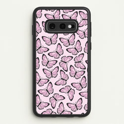 Pink And Black Butterfly - Butterfly Patterns  - Butterfly Patterns Phone Case for Galaxy S10e