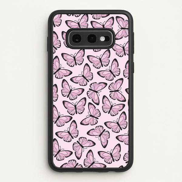 Pink And Black Butterfly - Butterfly Patterns  - Butterfly Patterns Phone Case for Galaxy S10e
