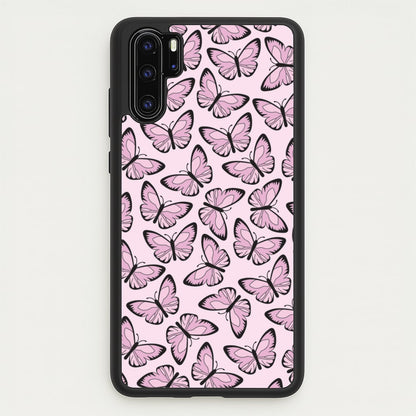 Pink And Black Butterfly - Butterfly Patterns  - Butterfly Patterns Phone Case for Huawei P30 Pro