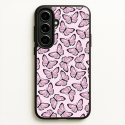 Pink And Black Butterfly - Butterfly Patterns  - Butterfly Patterns Phone Case for Galaxy A56