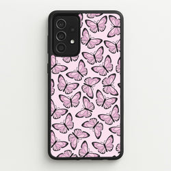 Pink And Black Butterfly - Butterfly Patterns  - Butterfly Patterns Phone Case for Galaxy A52 / A52s