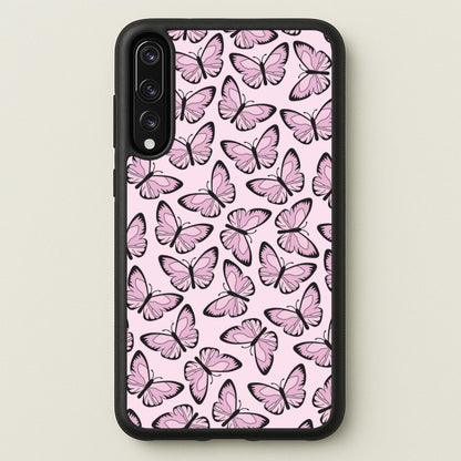 Pink And Black Butterfly - Butterfly Patterns  - Butterfly Patterns Phone Case for Huawei P20 Pro
