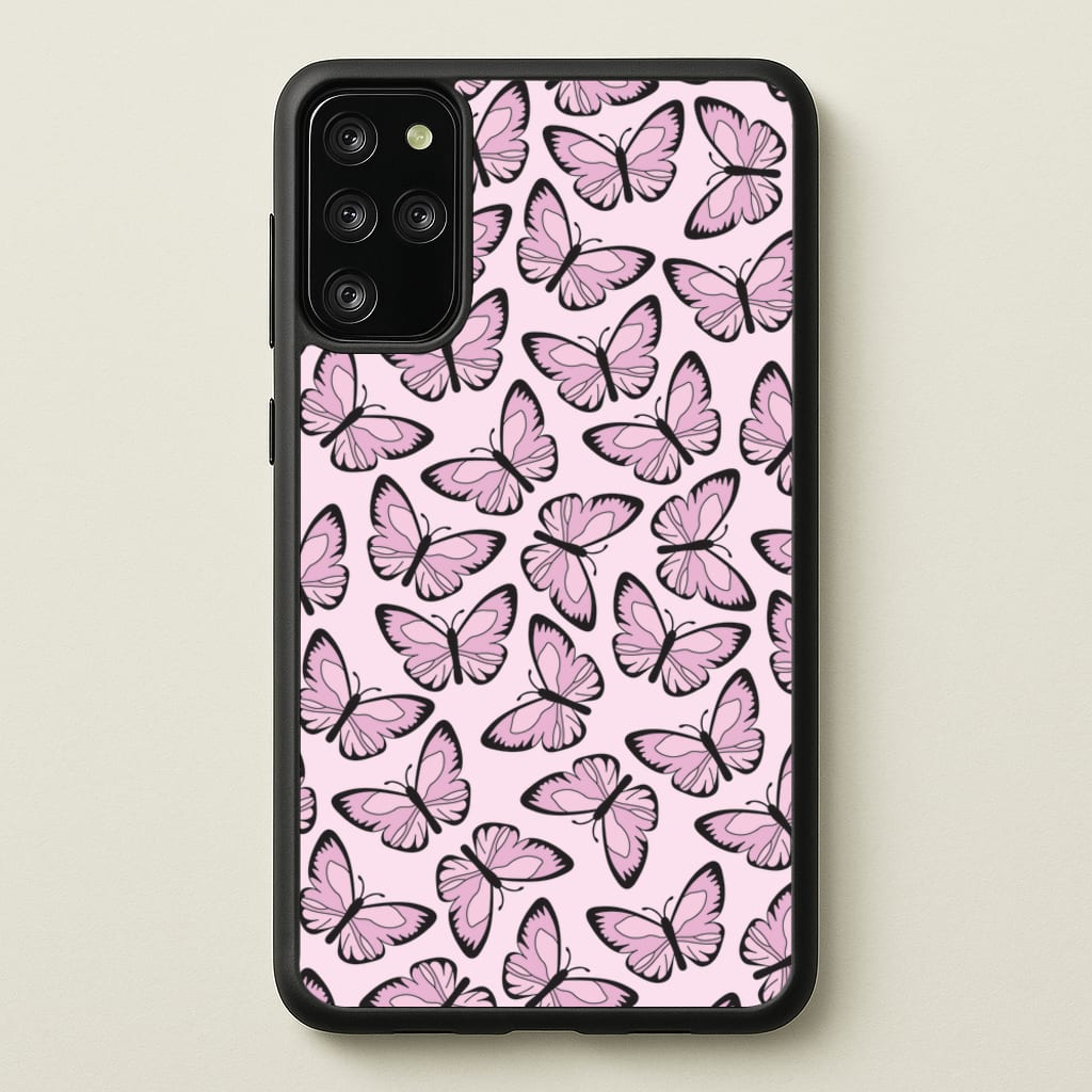 Pink And Black Butterfly - Butterfly Patterns  - Butterfly Patterns Phone Case for Galaxy S20 Plus