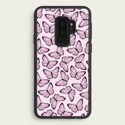 Pink And Black Butterfly - Butterfly Patterns  - Butterfly Patterns Phone Case for Galaxy S9 Plus