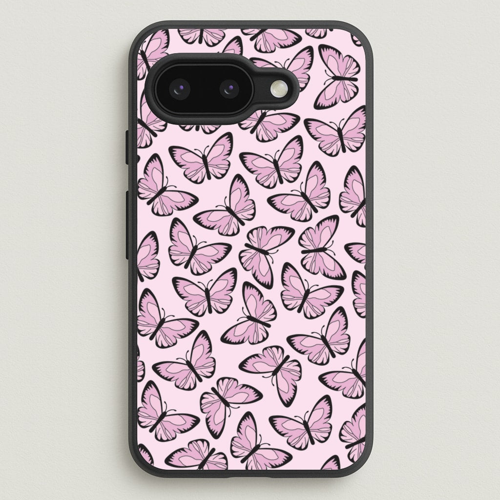 Pink And Black Butterfly - Butterfly Patterns  - Butterfly Patterns Phone Case for Google Pixel 9a