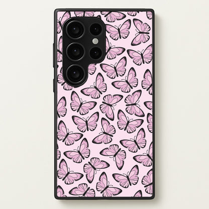 Pink And Black Butterfly - Butterfly Patterns  - Butterfly Patterns Phone Case for Galaxy S24 Ultra