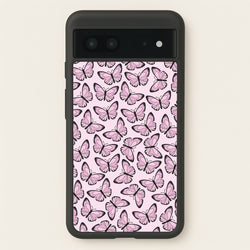 Pink And Black Butterfly - Butterfly Patterns  - Butterfly Patterns Phone Case for Google Pixel 7