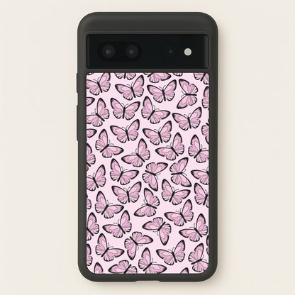 Pink And Black Butterfly - Butterfly Patterns  - Butterfly Patterns Phone Case for Google Pixel 7