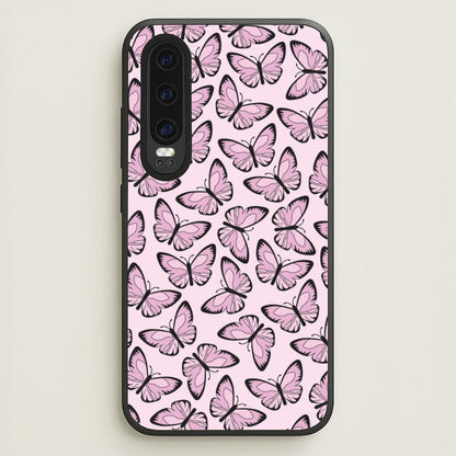 Pink And Black Butterfly - Butterfly Patterns  - Butterfly Patterns Phone Case for Huawei P30