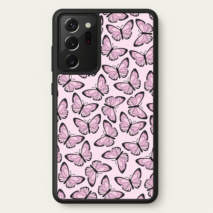 Pink And Black Butterfly - Butterfly Patterns  - Butterfly Patterns Phone Case for Galaxy Note 20 Ultra
