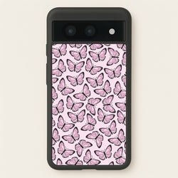 Pink And Black Butterfly - Butterfly Patterns  - Butterfly Patterns Phone Case for Google Pixel 8a