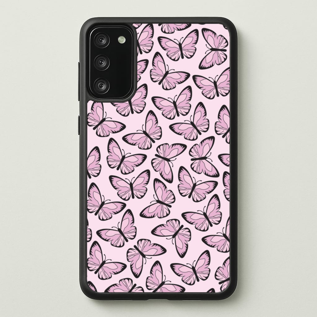 Pink And Black Butterfly - Butterfly Patterns  - Butterfly Patterns Phone Case for Galaxy A41