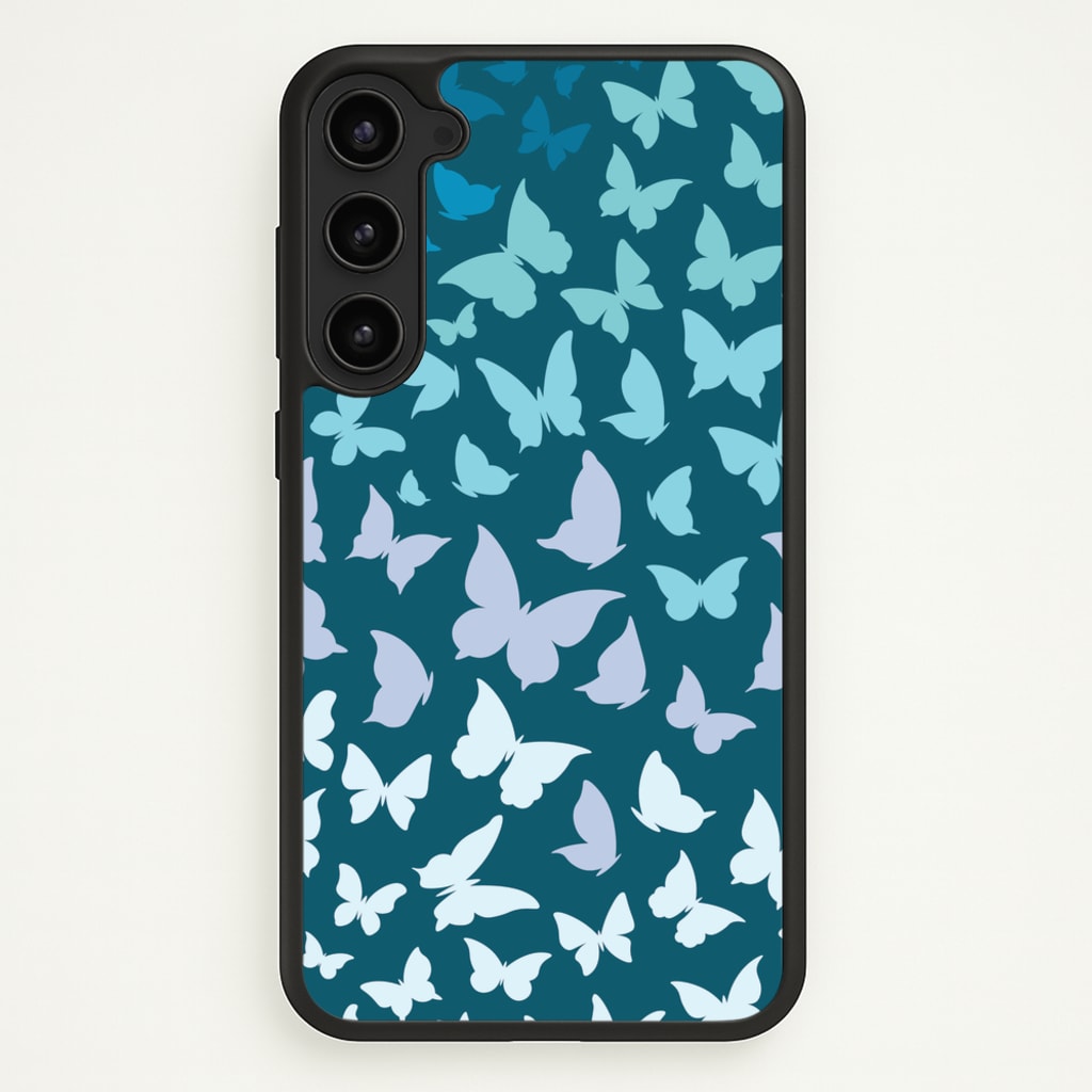 Blue Gradient Butterfly - Butterfly Patterns  - Butterfly Patterns Phone Case for Galaxy S23