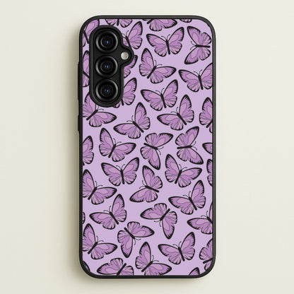 Purple Butterfly - Butterfly Patterns  - Butterfly Patterns Phone Case for Galaxy A54