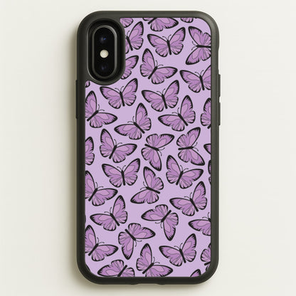 Purple Butterfly - Butterfly Patterns  - Butterfly Patterns Phone Case for iPhone X / XS