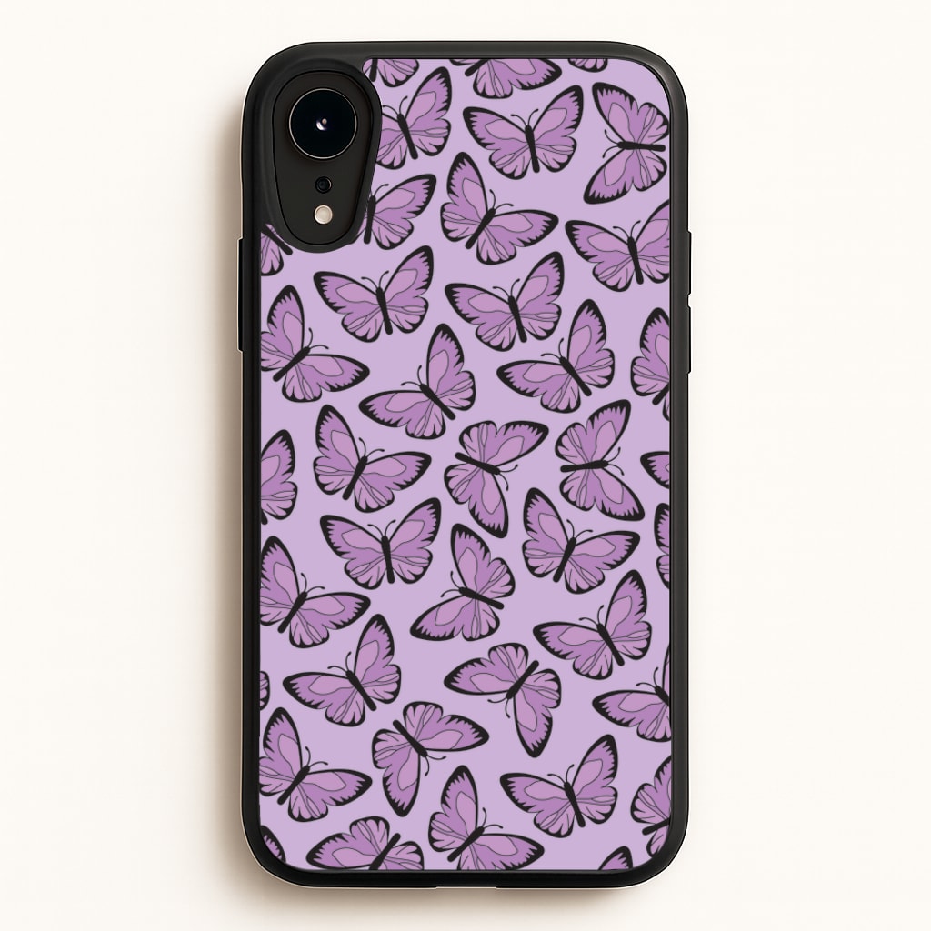 Purple Butterfly - Butterfly Patterns  - Butterfly Patterns Phone Case for iPhone XR