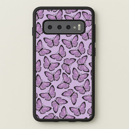 Purple Butterfly - Butterfly Patterns  - Butterfly Patterns Phone Case for Galaxy S10