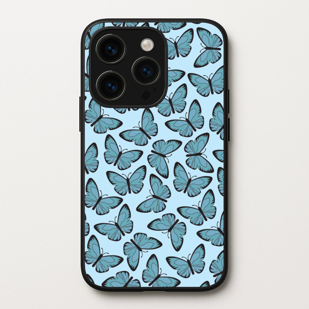 Blue Butterfly - Butterfly Patterns  - Butterfly Patterns Phone Case for iPhone 14 Pro