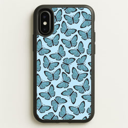 Blue Butterfly - Butterfly Patterns  - Butterfly Patterns Phone Case for iPhone X / XS