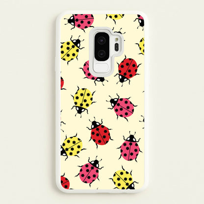 Ladybugs With Flower Spots Pattern  - Patterns Phone Case for Galaxy S9 Plus