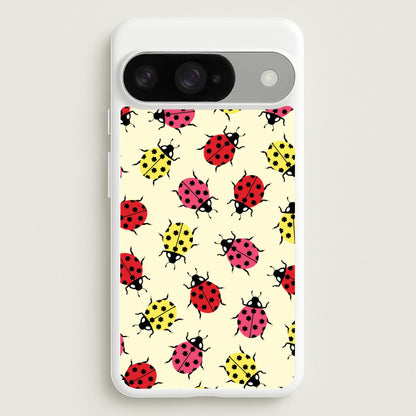 Ladybugs With Flower Spots Pattern Phone Case for Google Pixel 10 / 10 Pro
