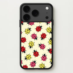 Ladybugs With Flower Spots Pattern Phone Case for iPhone 17 Pro Max