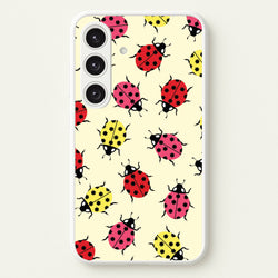 Ladybugs With Flower Spots Pattern  - Patterns Phone Case for Galaxy S25 Plus