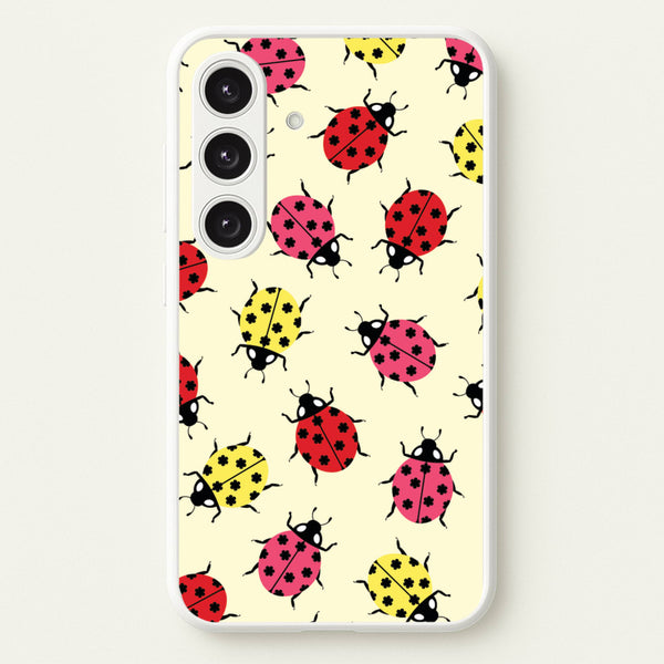 Ladybugs With Flower Spots Pattern  - Patterns Phone Case for Galaxy S25 Plus