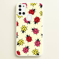 Ladybugs With Flower Spots Pattern  - Patterns Phone Case for Galaxy A21s