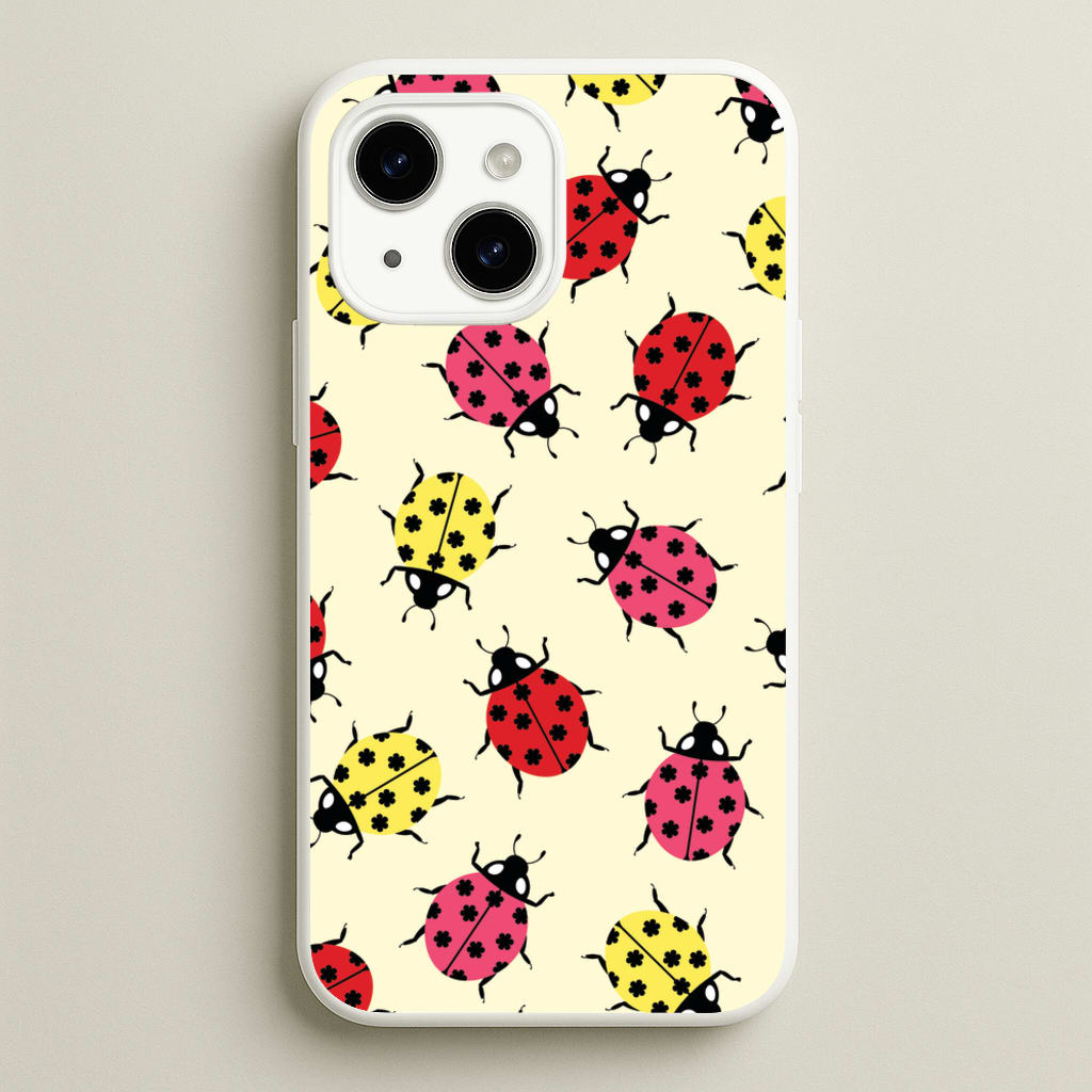 Ladybugs With Flower Spots Pattern  - Patterns Phone Case for iPhone 14