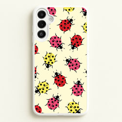 Ladybugs With Flower Spots Pattern  - Patterns Phone Case for Galaxy A36