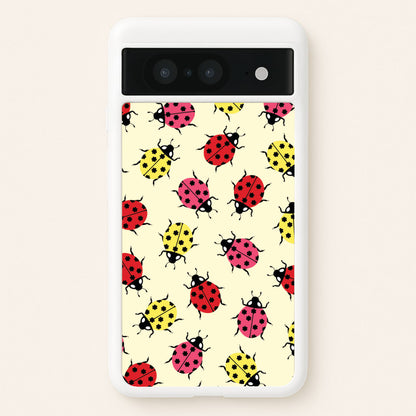 Ladybugs With Flower Spots Pattern  - Patterns Phone Case for Google Pixel 8