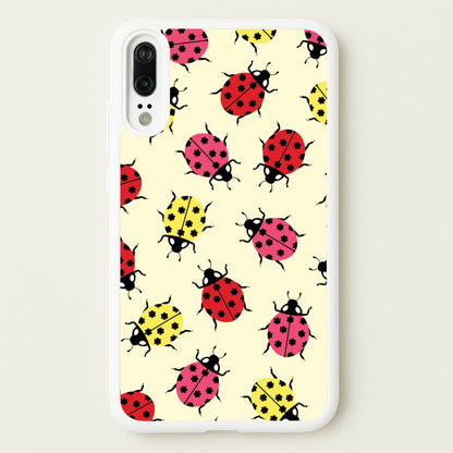 Ladybugs With Flower Spots Pattern  - Patterns Phone Case for Huawei P20