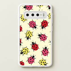 Ladybugs With Flower Spots Pattern  - Patterns Phone Case for Galaxy S10 Plus