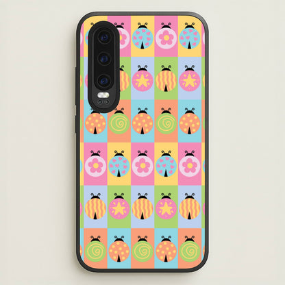 Cartoon Ladybugs Colourful Pattern  - Patterns Phone Case for Huawei P30