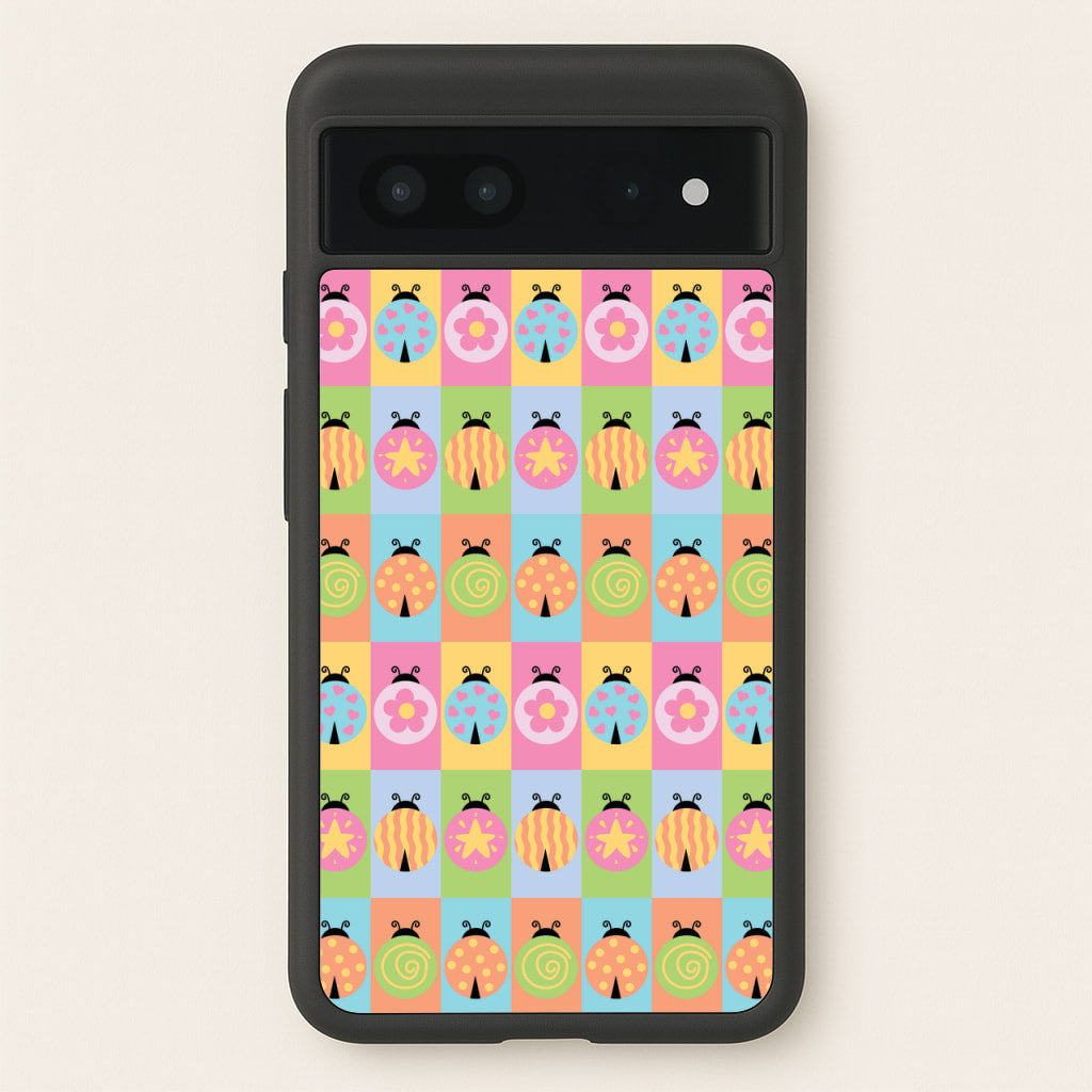 Cartoon Ladybugs Colourful Pattern  - Patterns Phone Case for Google Pixel 7