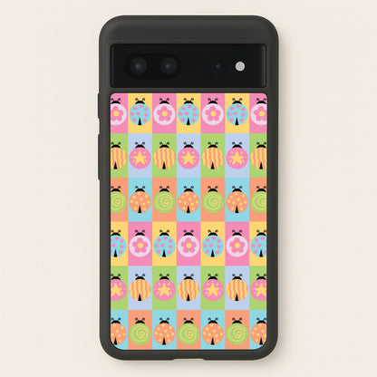 Cartoon Ladybugs Colourful Pattern  - Patterns Phone Case for Google Pixel 7