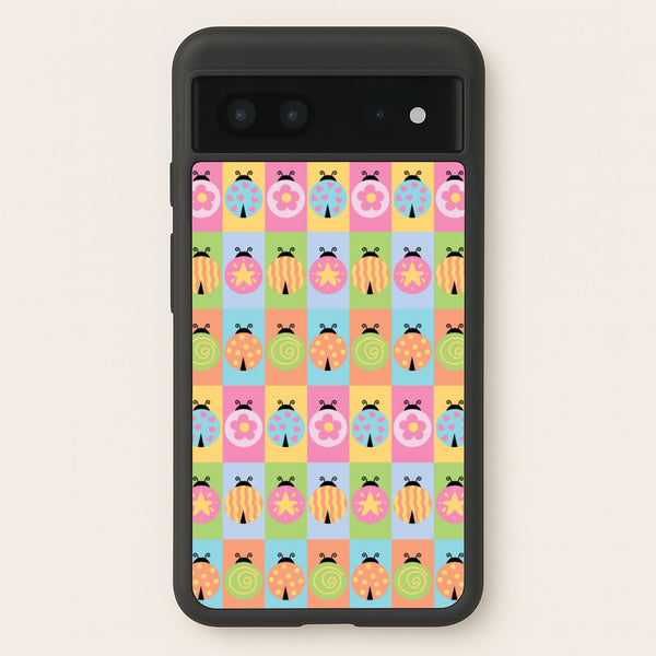 Cartoon Ladybugs Colourful Pattern  - Patterns Phone Case for Google Pixel 7