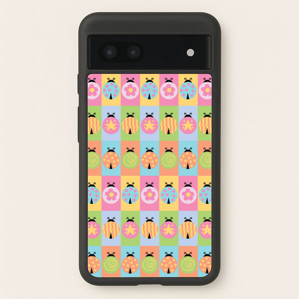 Cartoon Ladybugs Colourful Pattern  - Patterns Phone Case for Google Pixel 6a