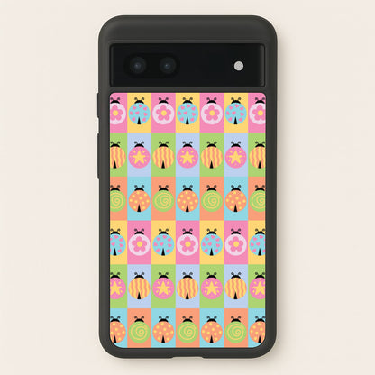 Cartoon Ladybugs Colourful Pattern  - Patterns Phone Case for Google Pixel 7a